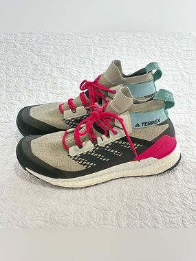 adidas Terrex Free Hiker Sesame Real Magenta Men 12.5 Boost Trail Shoes D97835